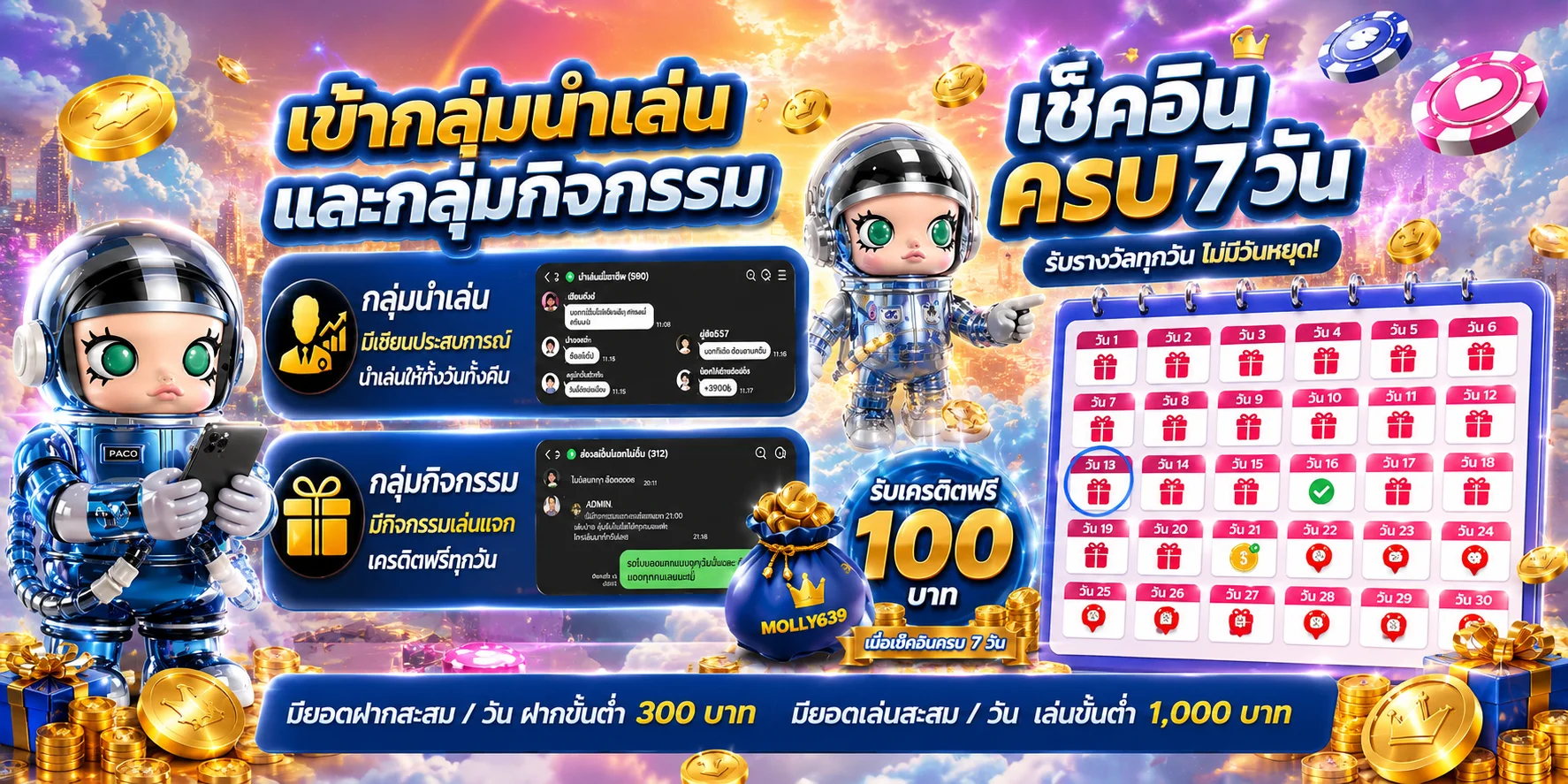 หน้าจอสมัครสมาชิก MOLLY639 เว็บตรง ฝากถอนออโต้ ไม่มีขั้นต่ำ